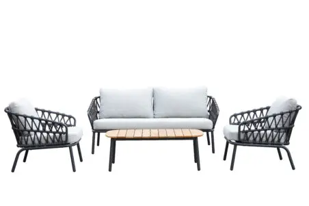 Olya Sofa Set Charcoal White Background Photo 1