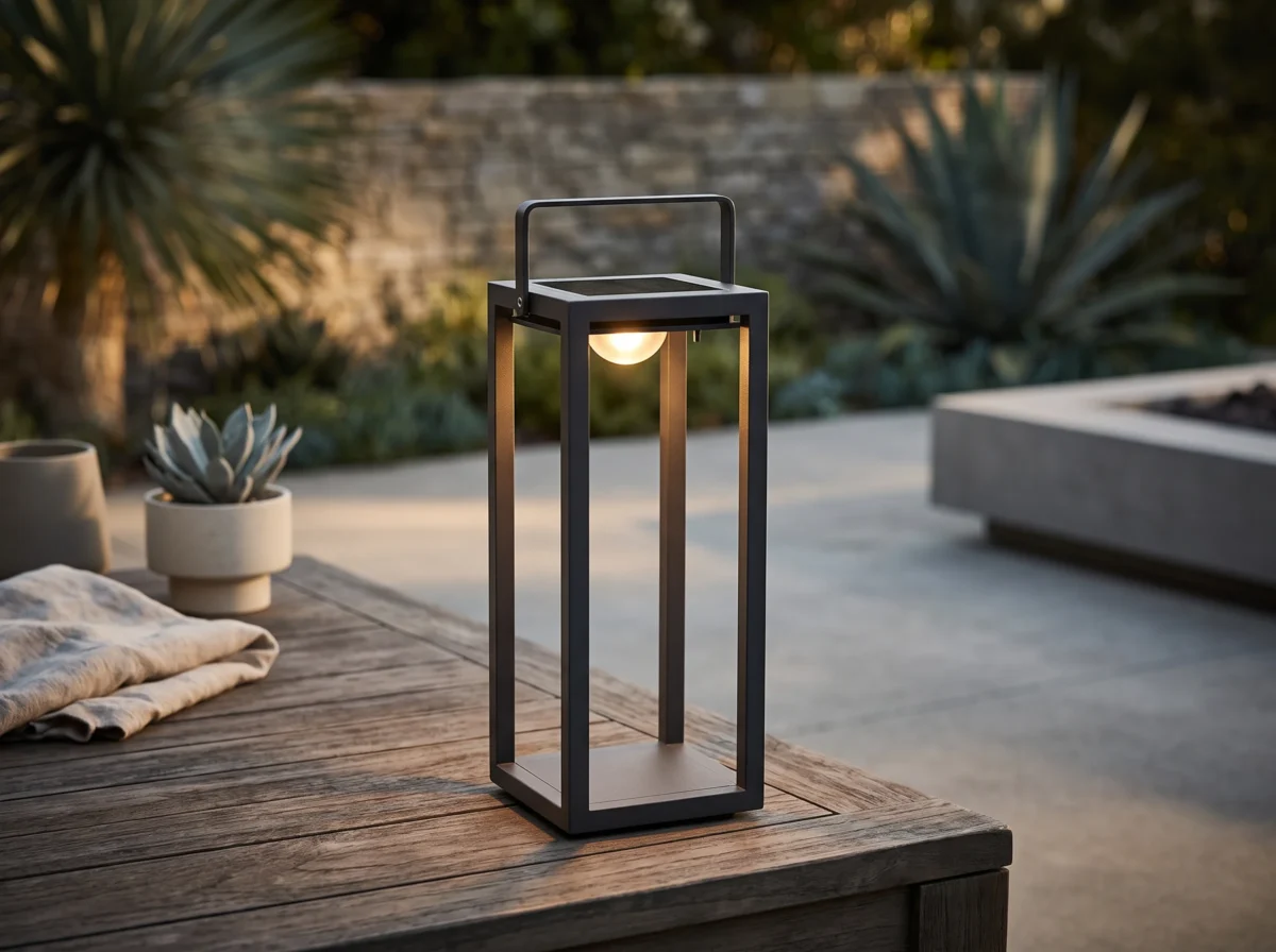 Large Solar Lamp Black